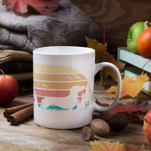 Taza De Café Personalizado Retro Estilo Dachshund Perro Entrena