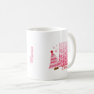 Taza De Café Personalizado Retro Merry Christmas Mug