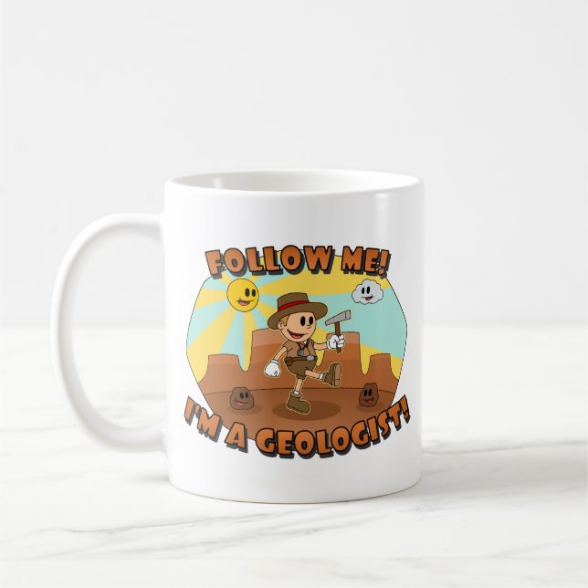 Taza De Café Personalizado Retro- ¡Síganme! ¡Soy geólogo! (Izquierda)