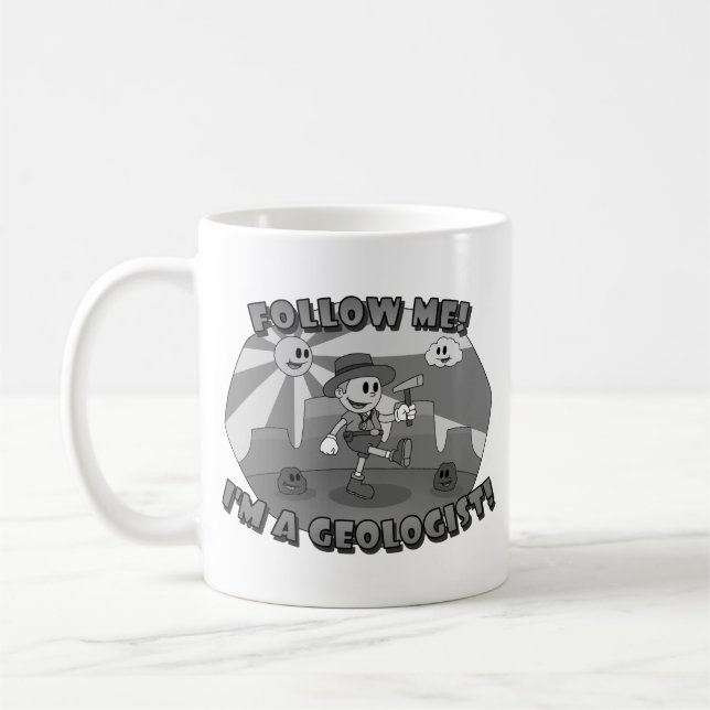 Taza De Café Personalizado Retro- ¡Síganme! ¡Soy geólogo! (Izquierda)
