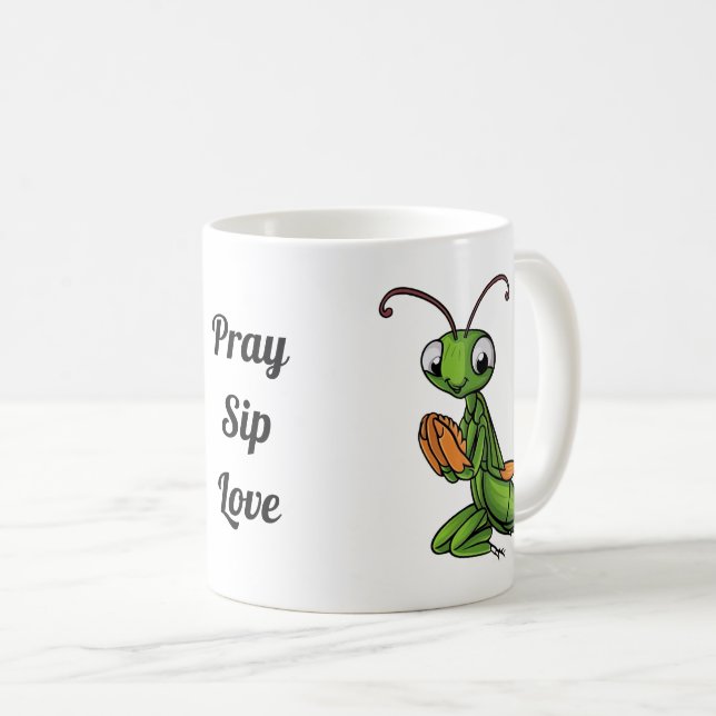 Taza De Café Personalizado Rezando Mantis Personalizado (Anverso derecho)