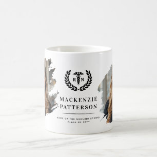 Taza De Café Personalizado RN Graduación Enfermería Cepillado 2