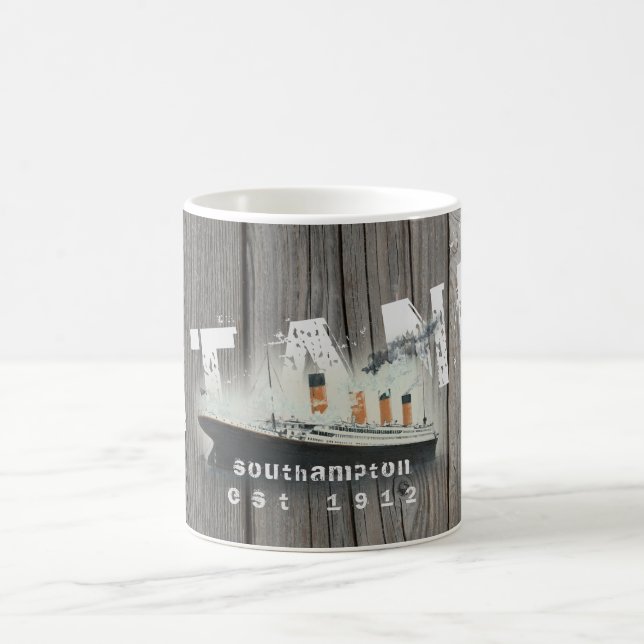 Taza De Café Personalizado Rustic Wood Titanic (Centro)