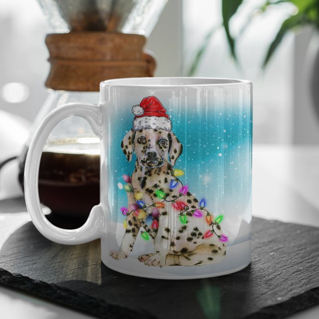 Taza De Café Personalizado Santa Hat Feliz Navidad Dalmatia Lov (Subido por el creador)