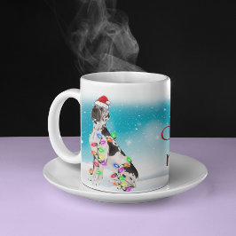 Taza De Café Personalizado Santa Hat Feliz Navidad Gran Dane Lo