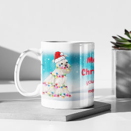 Taza De Café Personalizado Schnauzer Merry Mascota de Navidad P