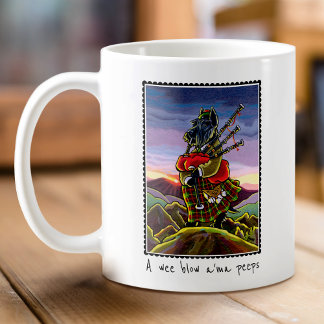 Taza De Café Personalizado Scottish Terrier Bagpipes Coffee Mug