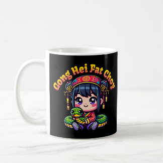 Taza De Café Personalizado Serpiente y Chica de Año Nuevo chino