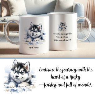 Taza De Café Personalizado Siberian Husky Mug con Inspiradora c
