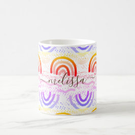 Taza De Café Personalizado Signature Ombre Patrón arcoiris
