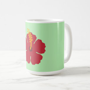 Taza De Café Personalizado simple curado rojo hibiscus flor