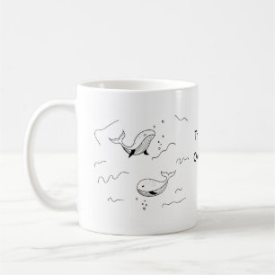 Taza De Café Personalizado simple monocromo de la línea de mar