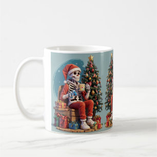Taza De Café Personalizado Skeleton viste café de Santa Beber