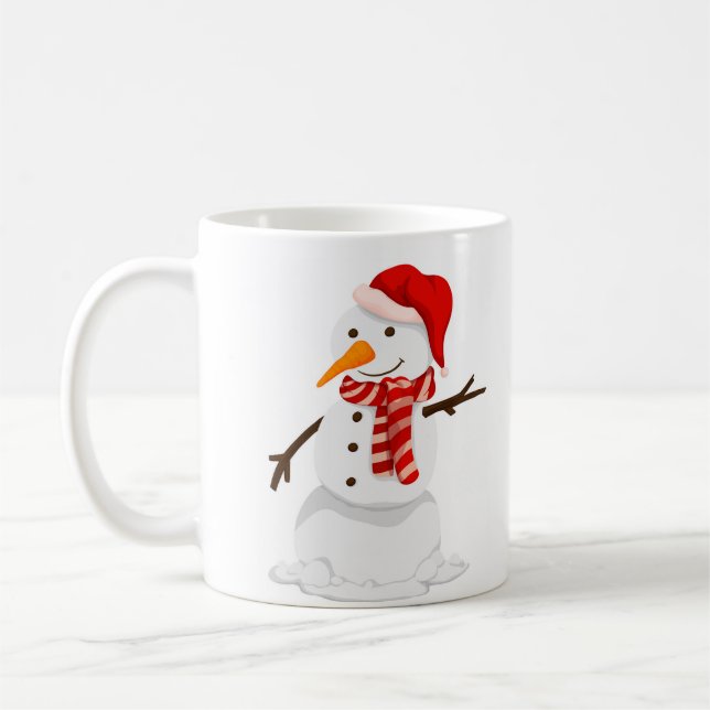 Taza De Café Personalizado Snowman Navidades Mug (Izquierda)