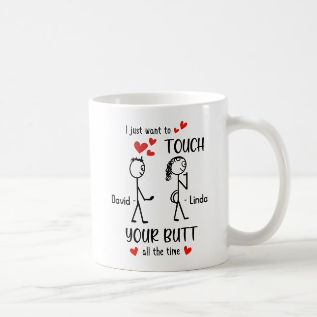 Taza De Café Personalizado Sólo Quiero Tocar Tu Cabeza Todo El  (Derecha)