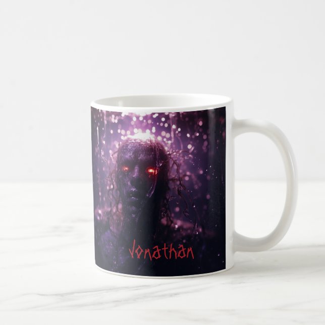 Taza De Café Personalizado Sombrío Zombie Horror Purple Hallowe (Derecha)