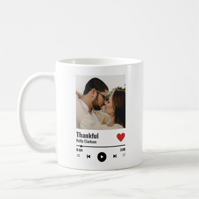 Taza De Café Personalizado Spotify Pareja Aniversario de la Mús (Izquierda)