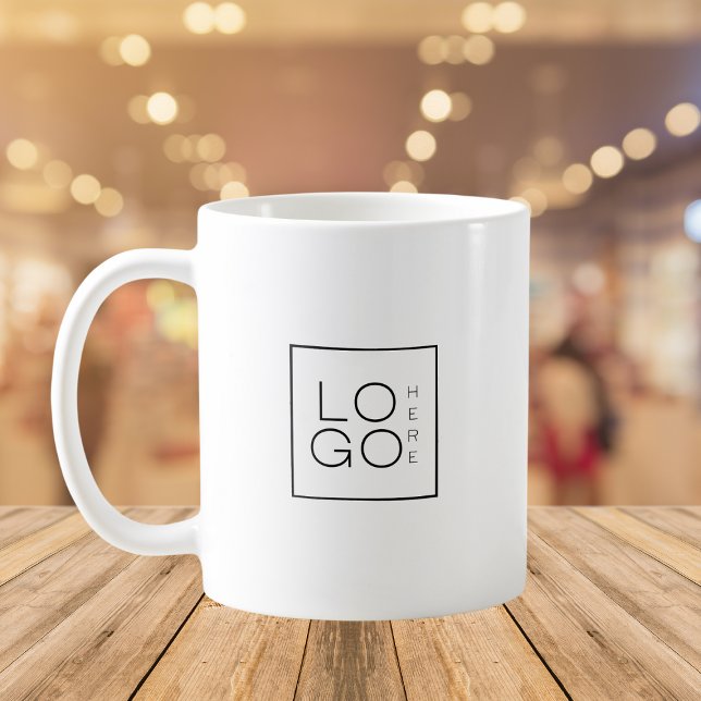 Taza De Café Personalizado Square Business Logo Blanco Minimali (Subido por el creador)
