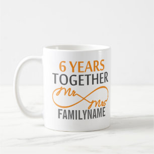 Taza De Café Personalizado Sr. y Sra. 6º aniversario