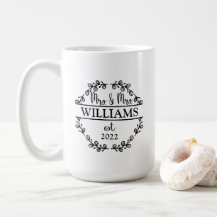 Taza De Café Personalizado Sr. y Sra. Newlyw