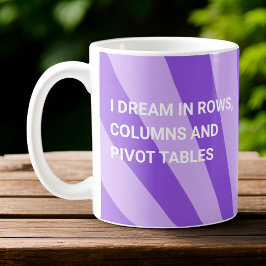 Taza De Café Personalizado Sueño En Tablas Dinámicas Púrpura