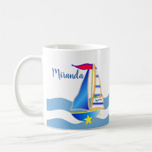 Taza De Café Personalizado Sunny Sailing Day