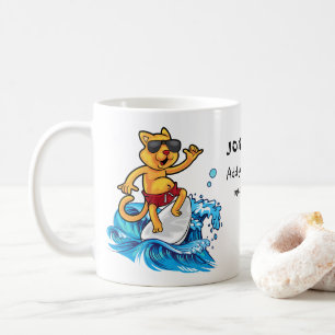 Taza De Café personalizado surfista de Guay cat