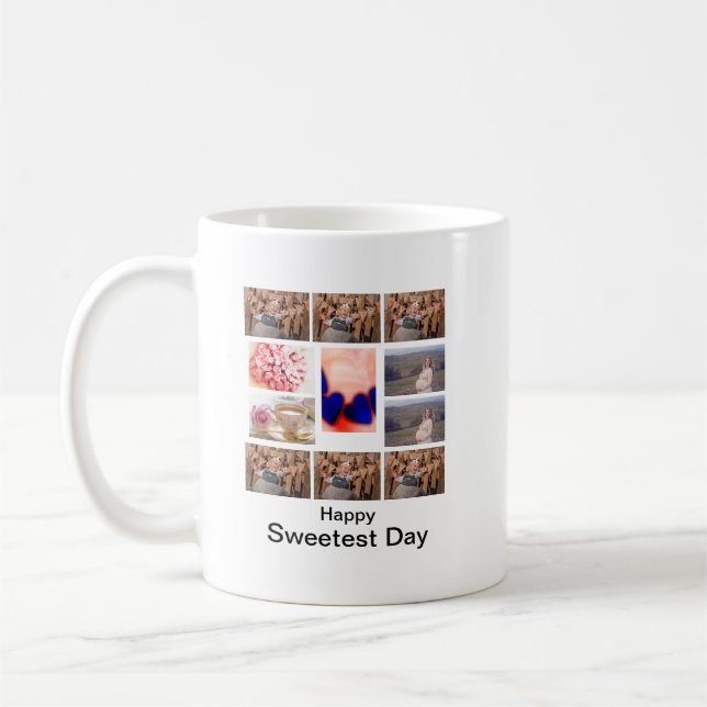 Taza De Café Personalizado Sweetest Day 11 Collage de fotos (Izquierda)