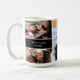 Taza De Café Personalizado Te amamos Collage de fotos de papá