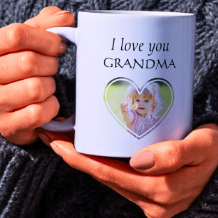 Taza De Café Personalizado Te amo Abuela Niños Foto Nombre