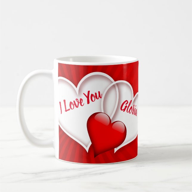 Taza De Café Personalizado Te Amo Mug (Izquierda)