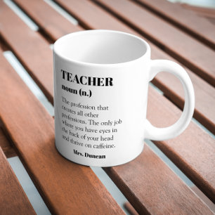 Taza De Café Personalizado Teacher Definición de regalo de Año 