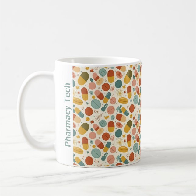 Taza De Café Personalizado técnico de farmacia de Boho personal (Izquierda)