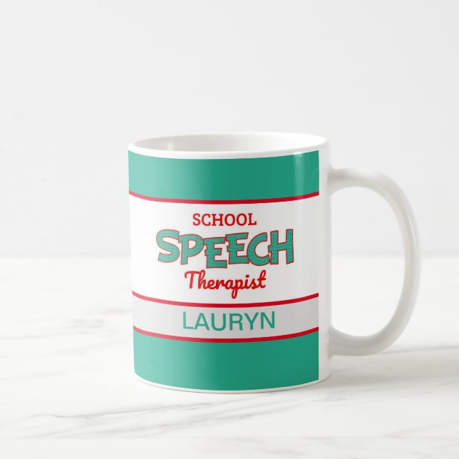 Taza De Café Personalizado! Terapia del discurso escolar (Derecha)
