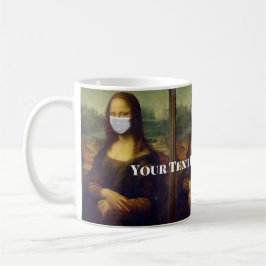 Taza De Café Personalizado Texto Mona Lisa Pintura con Máscara