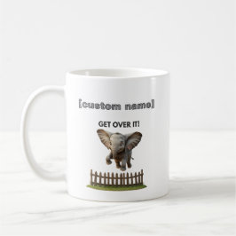 Taza De Café Personalizado Texto o nombre Flying Elephant Mug