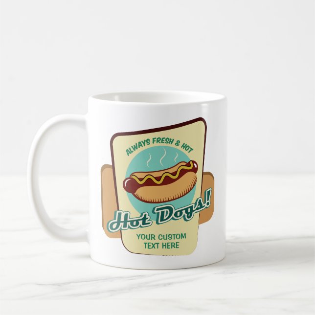 Taza De Café Personalizado Texto Perro caliente (Izquierda)