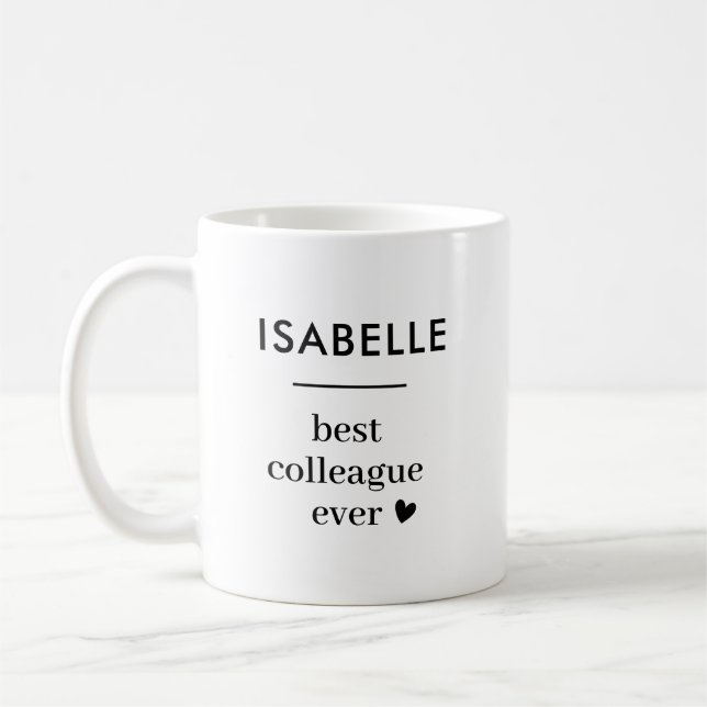 Taza De Café Personalizado Texto Trabajo Bestie Compañero de tr (Izquierda)