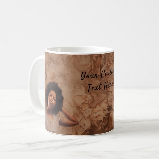 Taza De Café  Personalizado Textos Melanin Orgullo fuerte Chica (Anverso izquierdo)