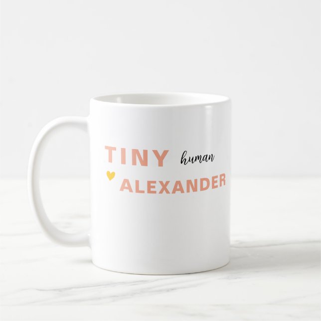 Taza De Café Personalizado Tiny Human Tamer Mug, madre maestra (Izquierda)