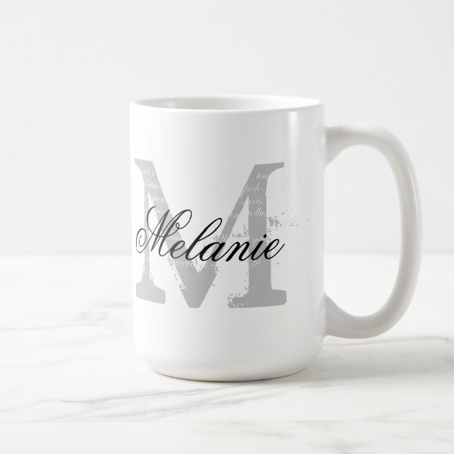 Taza De Café Personalizado tipografía sobredimensionada monogra (Derecha)