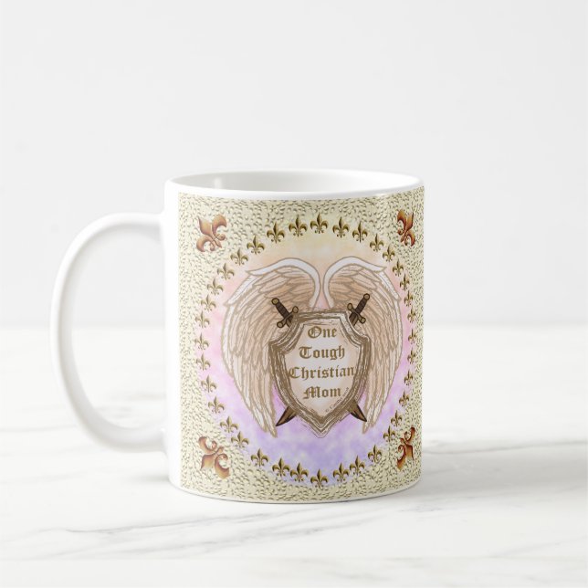 Taza De Café Personalizado Tough Christian Mom mug (Izquierda)