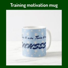 Taza De Café Personalizado trofeo deportivo de texto sin excusa