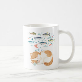 Taza De Café [Personalizado] Un día de gato - Sueños de peces
