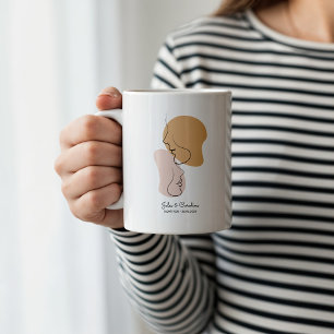 Taza De Café Personalizado, Una Línea, Amor, Boho, Árabe