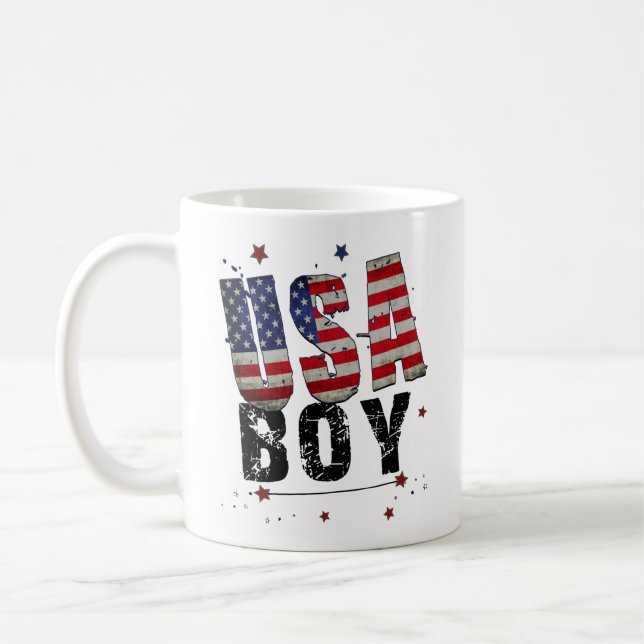 Taza De Café Personalizado USA Boy (Izquierda)