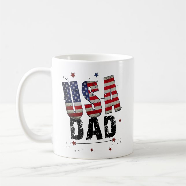 Taza De Café Personalizado USA Dad (Izquierda)