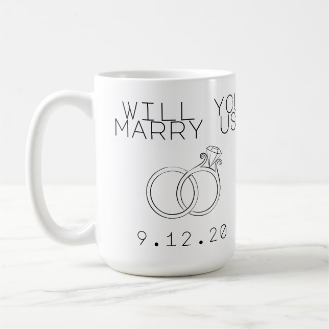 Taza De Café ¿Personalizado usted nos casará? (Izquierda)
