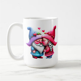 Taza De Café Personalizado Valentine Gnome Besada Pareja novio