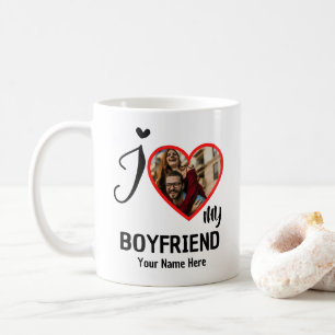 Taza De Café Personalizado Valentines Heart Photo I Love My Boy